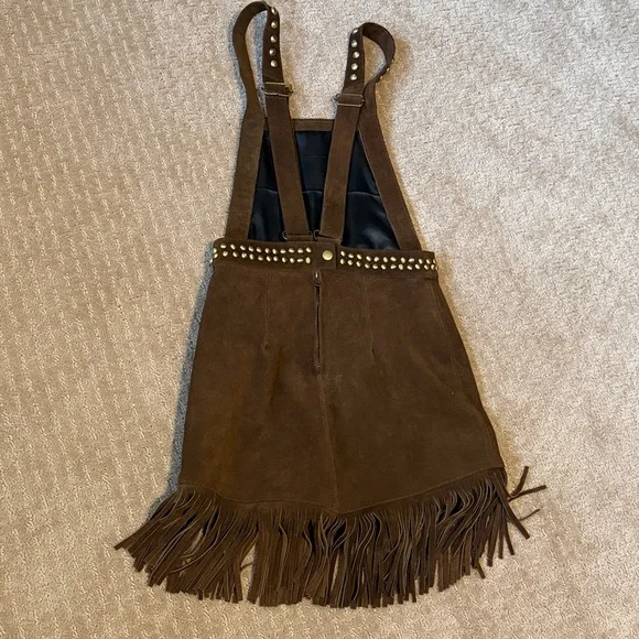 New Free People Understated Leather Hold Your Horses Suede Studded Mini Dress - Picture 4 of 5
